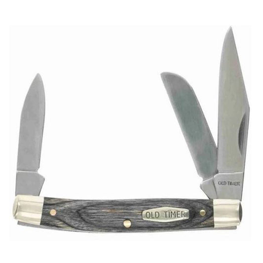 The 34OTH Middleman features three top quality D2 Steel blade design, gray laminate wood handle, nickel silver pommel and pins . This knife is great for any outdoorsman or everyday carry. Old Timer quality guarantees this knife to be passed down from generation to generation. www.moralepatches.com.au