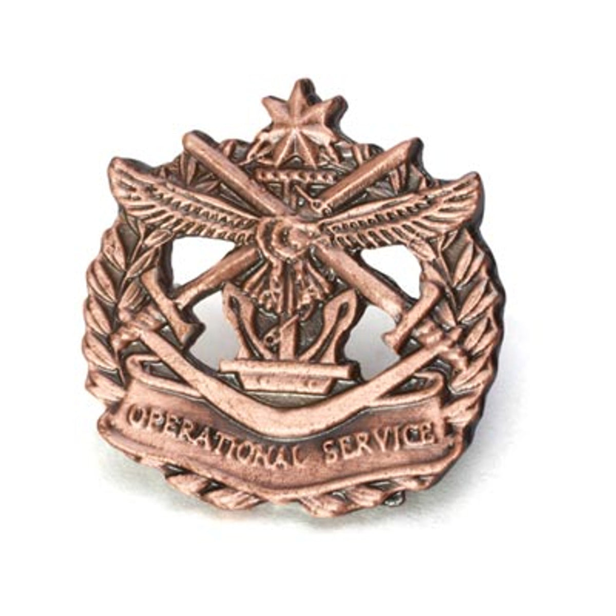This stunning replica of the Operational Service Badge is a must-have for those who value the courage and dedication of those who serve in the military. Meticulously crafted from zinc-alloy and adorned with a beautiful bronze finish, it’s easily attached to your lapel or jacket to proudly display your admiration and respect. Show your support today and add this to your collection! www.moralepatches.com.au