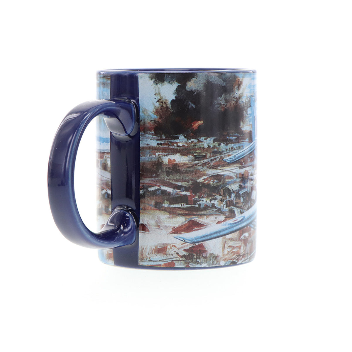 With only 1000 mugs available worldwide, it is a rare find. The mug showcases Drew Harrison's masterpiece, "Cutting the Lines," along with a schematic of the aircraft in the base. Made from durable ceramic with an easy-grip handle and scratch-resistant finish, this mug is perfect for enjoying both hot and cold beverages. www.moralepatches.com.au