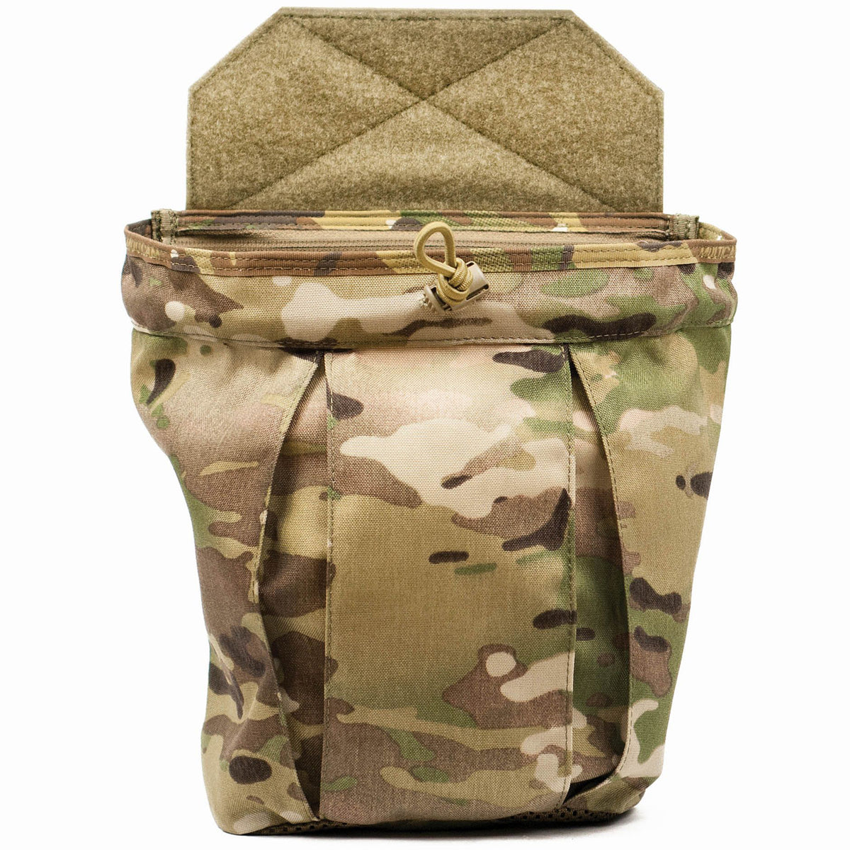 The ASAD Dump Pouch Modular is a highly versatile sub load dump pouch designed to be fastened via a Velcro panel to the lower edge of any plate carrier or chest rig that uses a hook and loop sandwich system. www.moralepatches.com.au pouch view