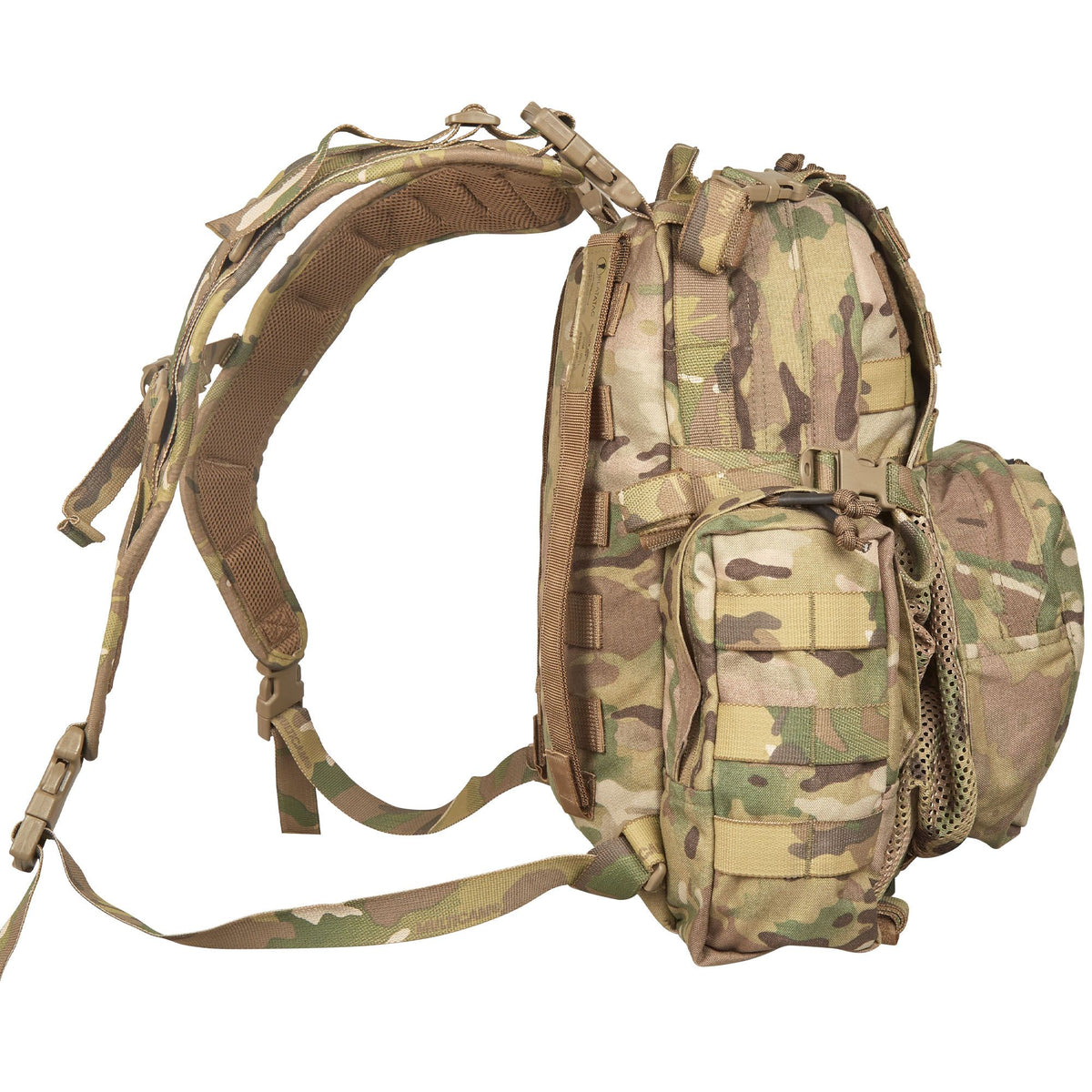 Main compartment 36cm (H) x 23.5cm (W) x 9.5cm (D) Side pockets: 19cm (H) x 9cm (W) x 5cm (D) Front zippered pouch: 25cm (at widest) x 6cm (D) Mesh cargo compartment: 20cm (H) x 23.5cm (W) x 14.5cm (D) Weight 1.02Kg www.moralepatches.com.au