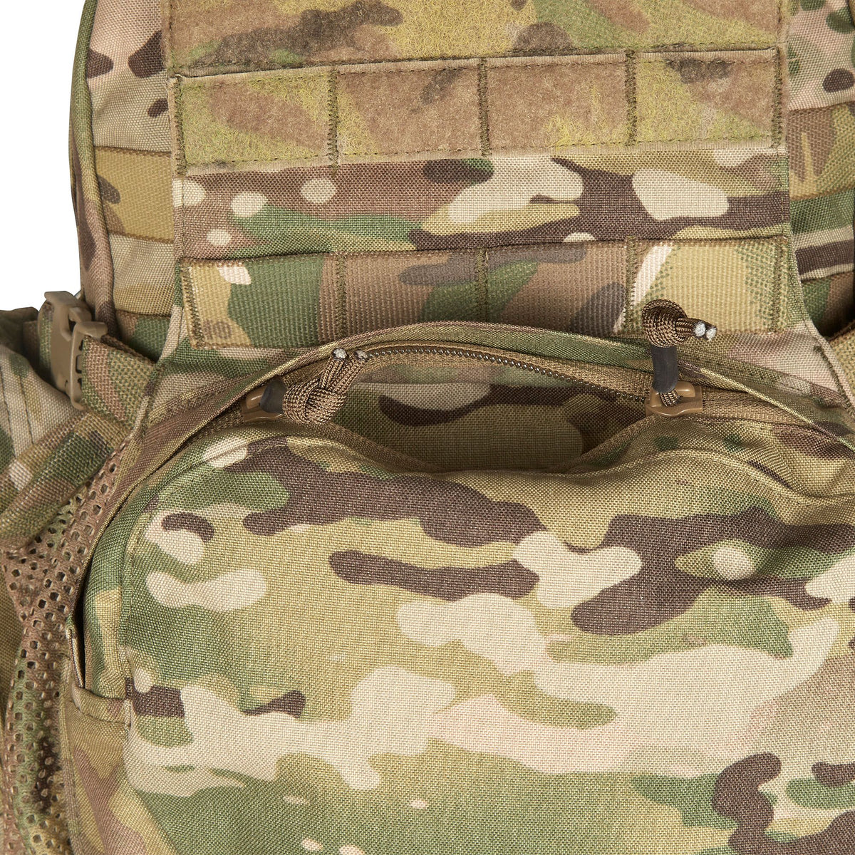 Main compartment 36cm (H) x 23.5cm (W) x 9.5cm (D) Side pockets: 19cm (H) x 9cm (W) x 5cm (D) Front zippered pouch: 25cm (at widest) x 6cm (D) Mesh cargo compartment: 20cm (H) x 23.5cm (W) x 14.5cm (D) Weight 1.02Kg www.moralepatches.com.au