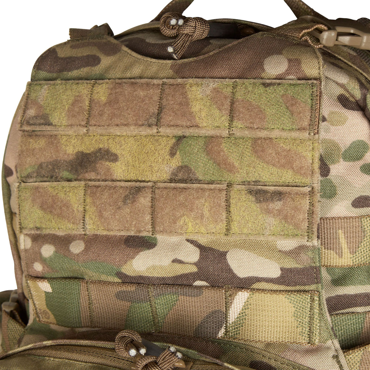 Main compartment 36cm (H) x 23.5cm (W) x 9.5cm (D) Side pockets: 19cm (H) x 9cm (W) x 5cm (D) Front zippered pouch: 25cm (at widest) x 6cm (D) Mesh cargo compartment: 20cm (H) x 23.5cm (W) x 14.5cm (D) Weight 1.02Kg www.moralepatches.com.au