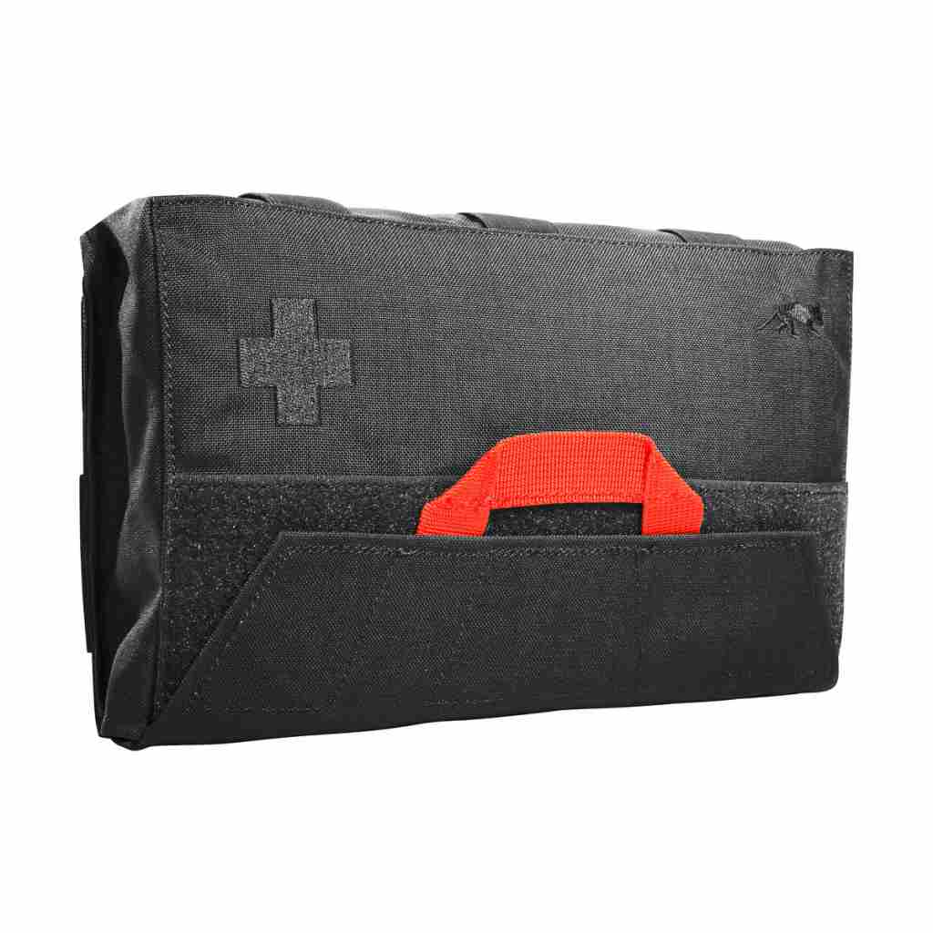 First aid pouch with quick-access system. The panel for individual loading can simply be lifted out. www.moralepatches.com.au