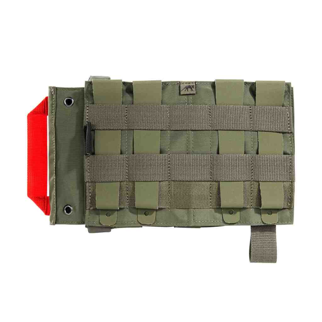 First aid pouch with MOLLE hook-and-loop attachment. The TT IFAK Pouch VL L features hook panels for easy attachment to loop counterparts, for example directly on the TT Modular Front Seat Panel or in the modular TT backpacks. The IFAK is accessed from the side of the pouch. www.moralepatches.com.au