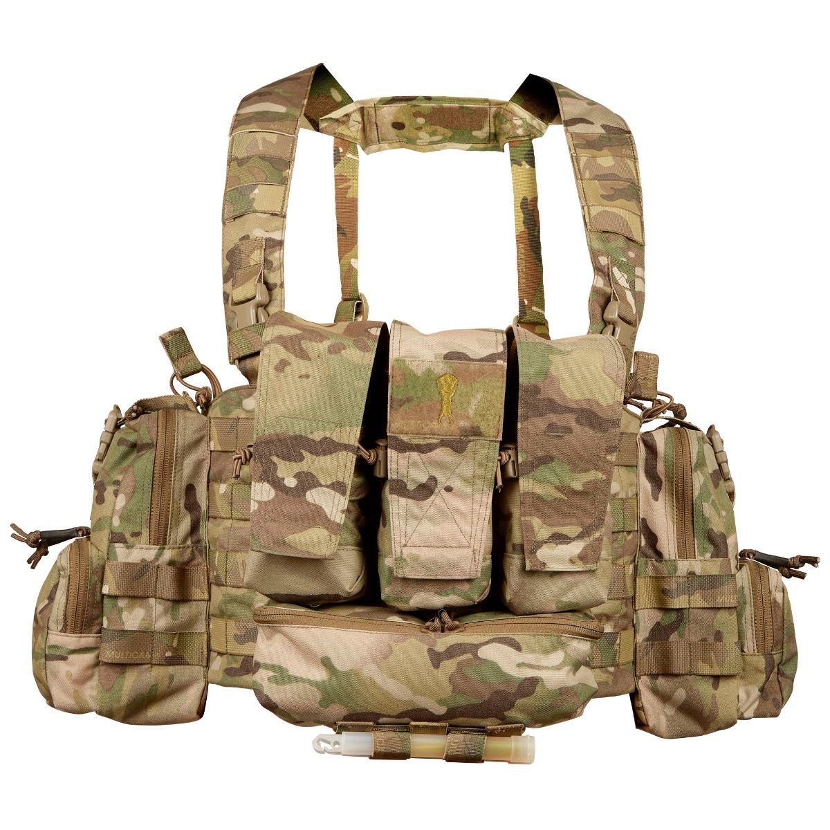 The magazine pouches have adjustable/removable lids to allow larger magazines, such as AK47 mags to be carried or allow easier access to mags by removing the flaps all together. They can also accommodate a pistol, black means (Baofeng) radio or a smoke grenade if required. Bungee retention around the mag pouches provides additional security for stowed items. www.moralepatches.com.au 
where the army shops