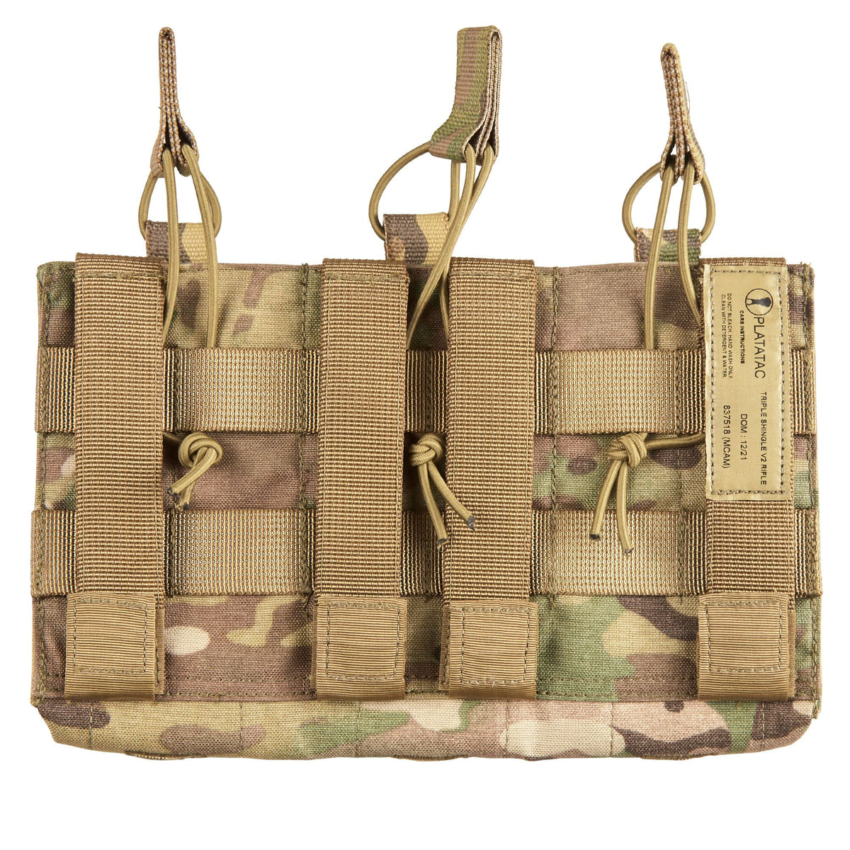 The newly revised PLATATAC Triple Shingle v2 - Rifle fits up to three 5.56mm magazines in their own compartment (instead of using dividers), allowing greater security for each magazine. The Shingle features fully adjustable shock cords for greater magazine security and short grip tabs to help maintain a lower profile. www.moralepatches.com.au where the army shops