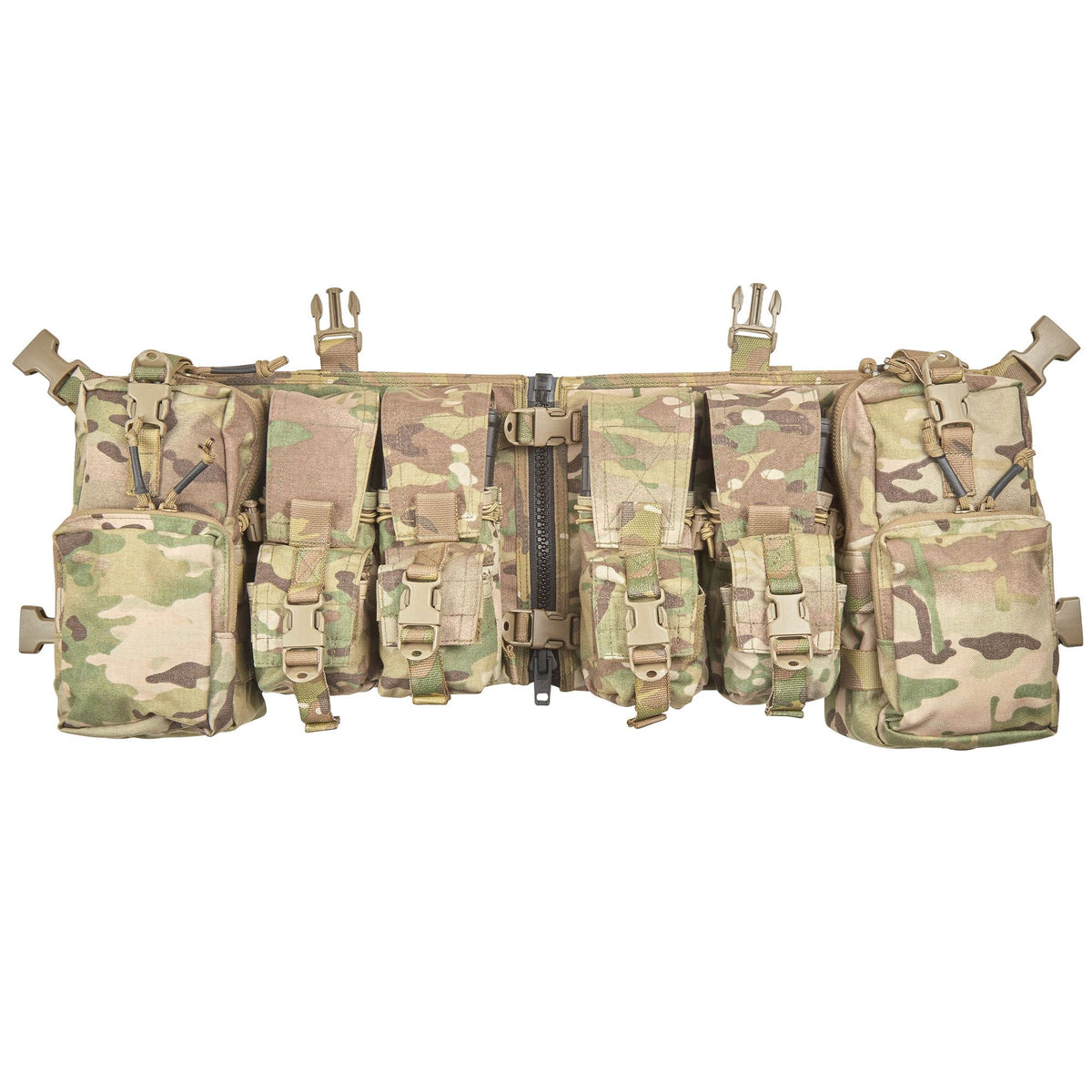 The PLATATAC VM load-bearing CAF MOD chest rig is an ambidextrous, general-purpose, no-frills, load carriage solution designed with flexibility and ease of use in mind.  It is designed to work as a standalone chest rig,or mounted to a plate carrier via quick release ITW clips. It features a large zipper in the middle for easy donning and doffing when wearing cold weather kit, or with armour. www.moralepatches.com.au where the army shops