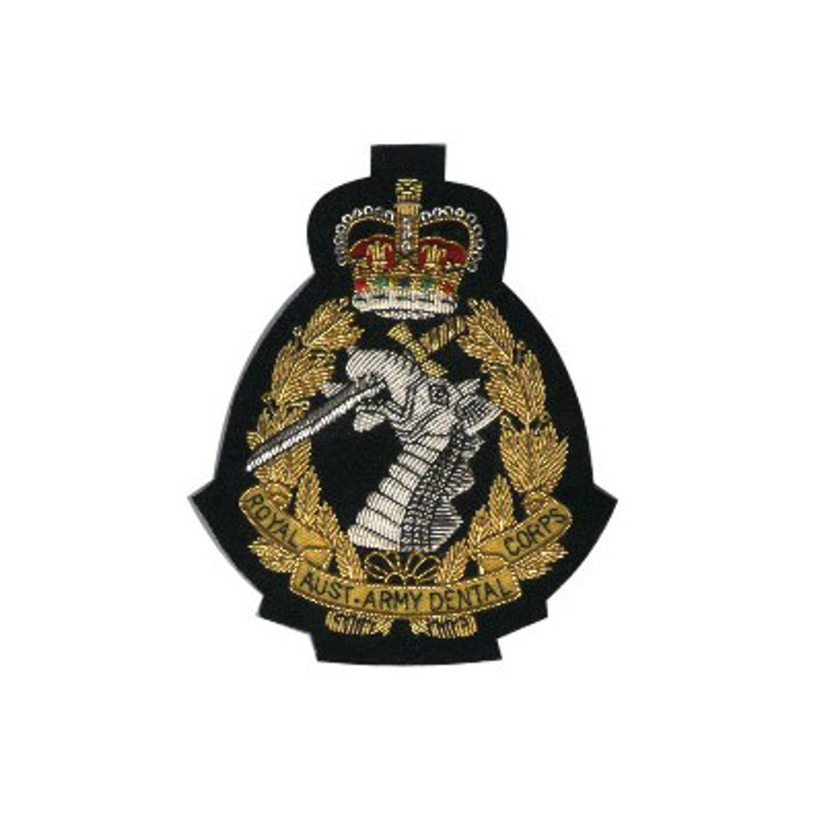 A remarkable RAADC Bullion Pocket Badge brings a touch of class to your ensemble - whether it's on a blazer, a bag, or anywhere you see fit. Show off the flashy 80x80mm size with confidence, thanks to the secure butterfly catches keeping it in place. www.moralepatches.com.au