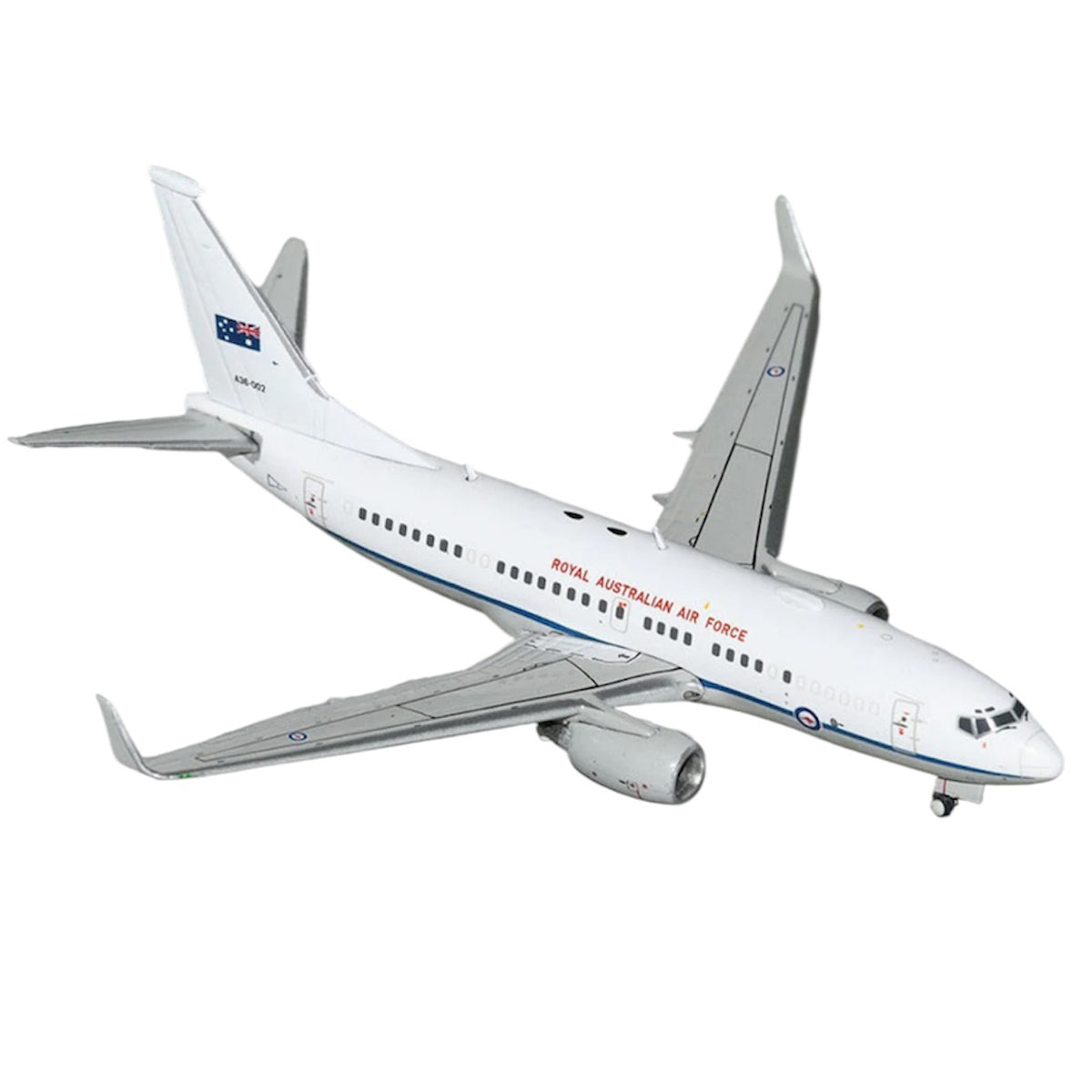 Celebrate a century of Australian aviation excellence with this striking 1/200 scale B737-700S from Gemini Jets, featuring the iconic RAAF '100 Years' livery on aircraft A36-001. www.moralepatches.com.au