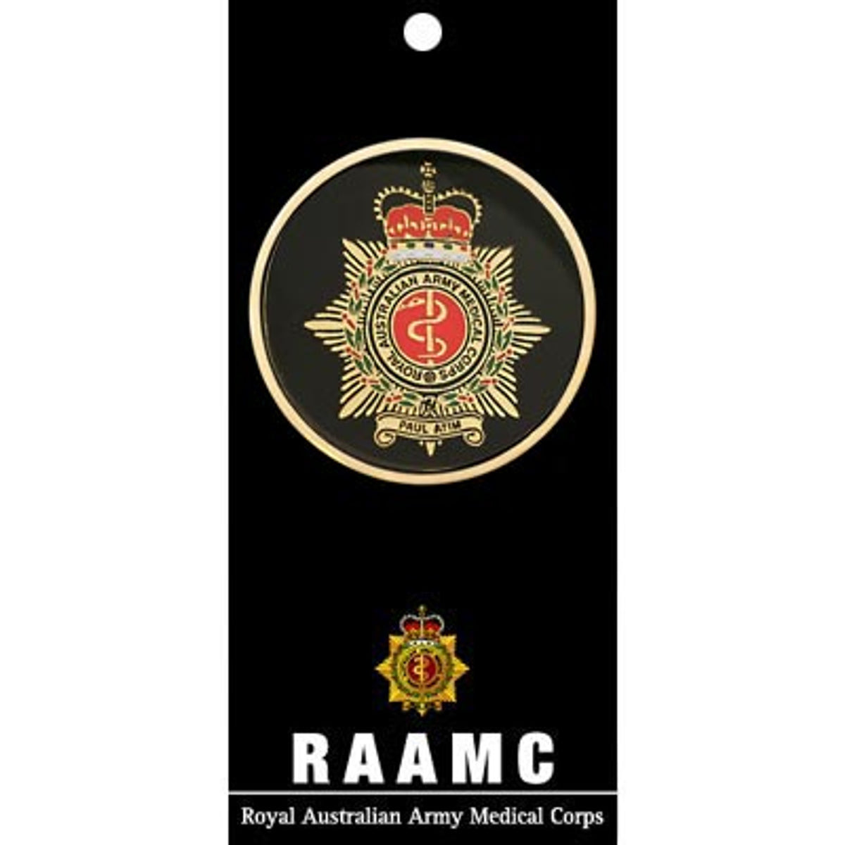 This beautiful RAAMC medallion is a stunning 48mm full-colour enamel piece, complete with a presentation card that tells the story of the Royal Australian Army Medical Corps. Show it off, or give it away – either way it's sure to spark some interesting conversations! www.moralepatches.com.au