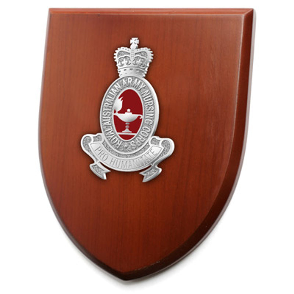 An Exceptional Royal Australian Army Nursing Corps (RAANC) Plaque is now available for order. This stunning plaque showcases a 100mm full colour enamel crest, elegantly placed on a 200x160mm timber finish shield.  www.moralepatches.com.au