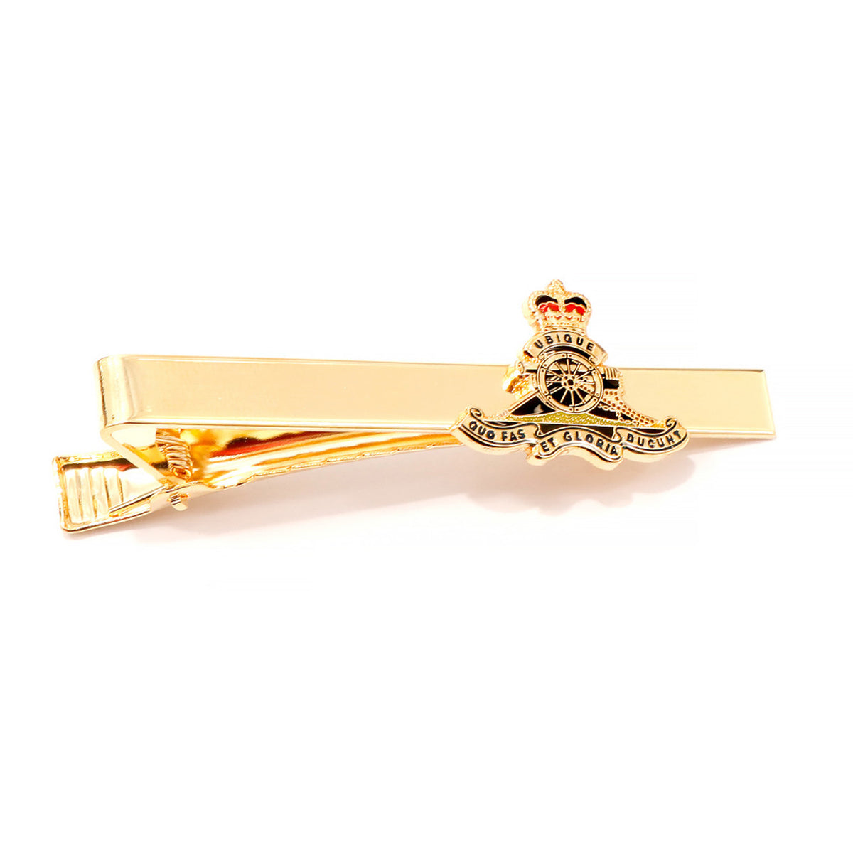 Add a touch of elegance to your look with the Royal Regiment of Australian Artillery (RAA)  Artificer 20mm enamel tie bar! Crafted with gold-plated material, this gorgeous tie bar is perfect for any work or formal occasion. www.moralepatches.com.au