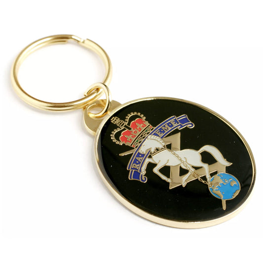Show off your RAEME pride with this golden-plated, enameled keyring! A stylish 40mm accessory, it will keep your keys secure and spark exciting conversations. www.moralepatches.com.au