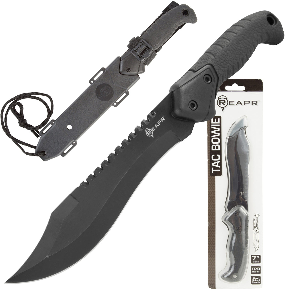 The REAPR 11001 TAC Bowie Knife is perfect for all your camping, hunting, tactical and survival needs. This tough and durable Bowie knife is great for hacking brush, peeling wood for tinder, dressing game, whittling branches and prepping food. This knife also gives you the upper hand tactically in any emergency. www.moralepatches.com.au
