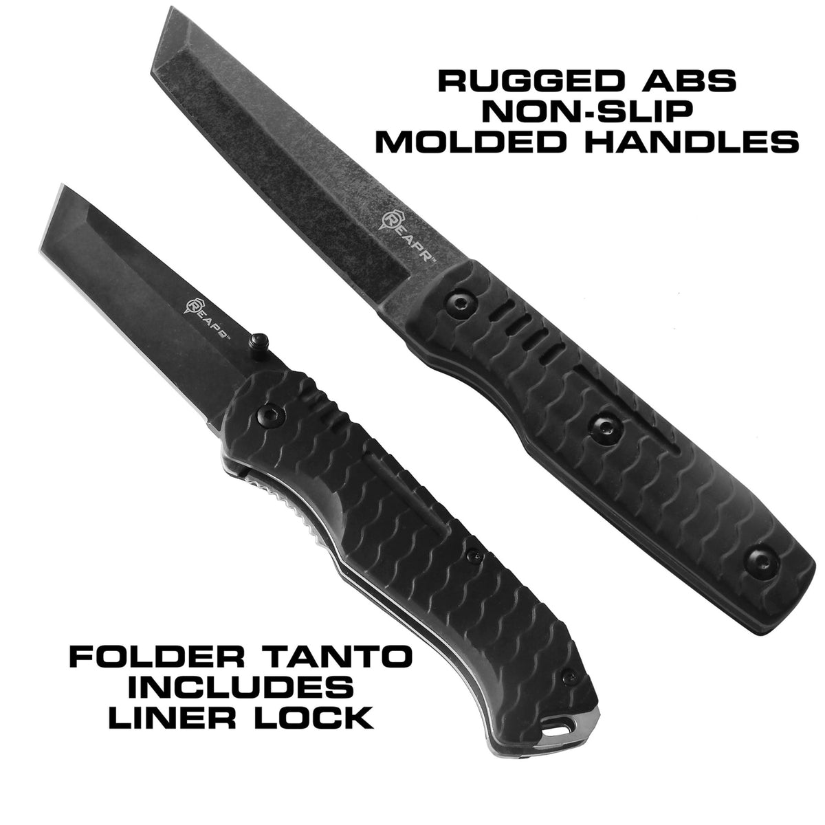 The stonewashed 420 stainless steel blades hide scratches and guards against the elements and the rugged non-slip molded handles provide enough leverage for any task that may arise. This tanto blade set comes with a ballistic nylon belt sheath with lanyard hole for the fixed blade survival knife. www.moralepatches.com.au