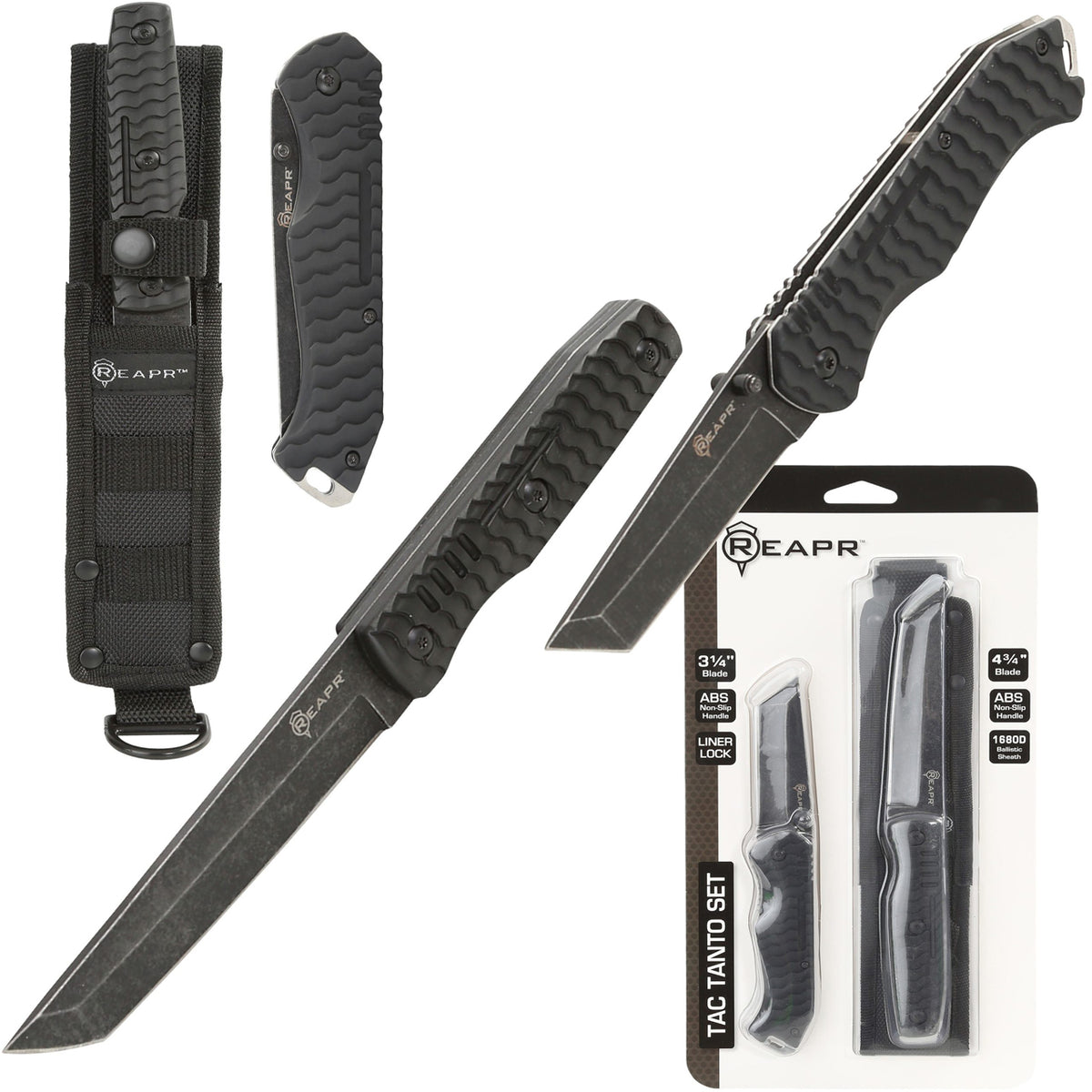 The stonewashed 420 stainless steel blades hide scratches and guards against the elements and the rugged non-slip molded handles provide enough leverage for any task that may arise. This tanto blade set comes with a ballistic nylon belt sheath with lanyard hole for the fixed blade survival knife. www.moralepatches.com.au