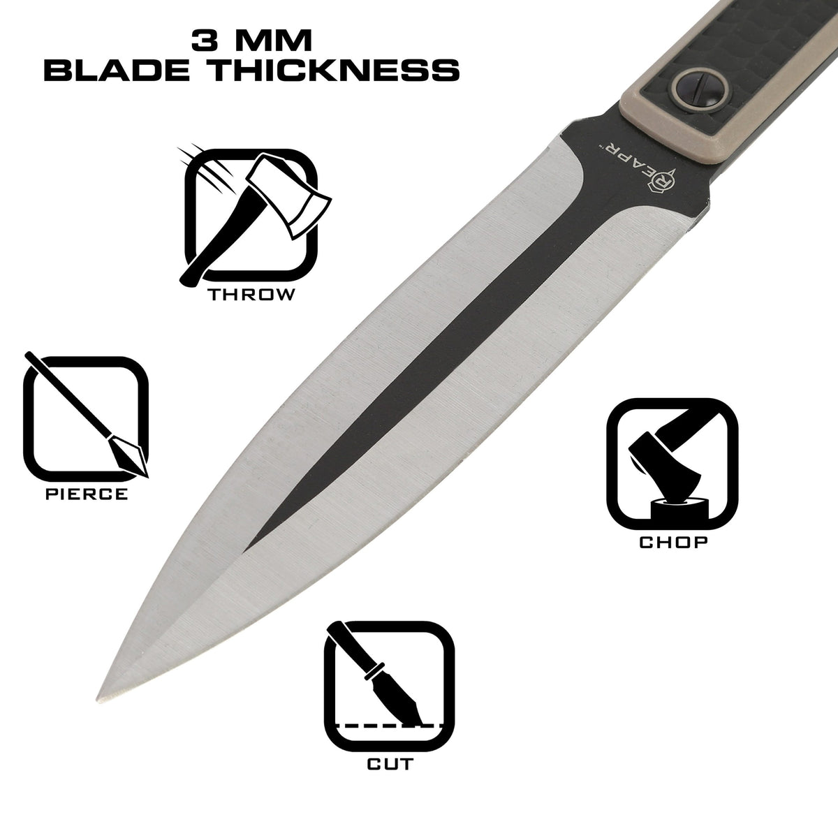 Build your own survival spear with this dual purpose Versa Spear Dagger from Reapr. Simply remove the dagger handle with the included take-down wrench and use the included paracord to affix the spearhead to a shaft of your choice. www.moralepatches.com.au