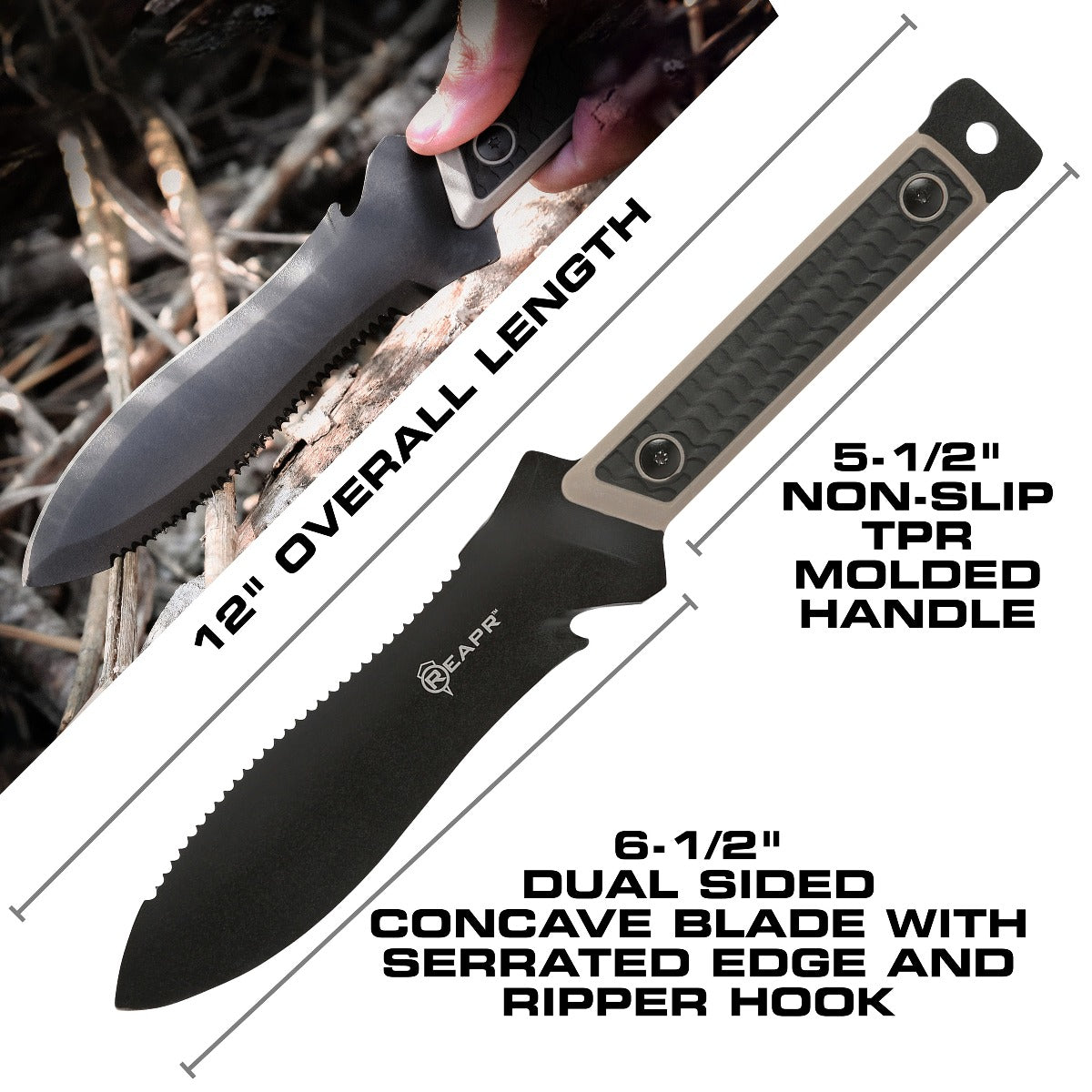 For the ultimate in fixed blade knives, tactical gear and garden tools, look no further than the Reapr 11017 Versa Hori Hori- a gardening knife, trowel, pocket tactical shovel and all round survival knife in one. www.moralepatches.com.au