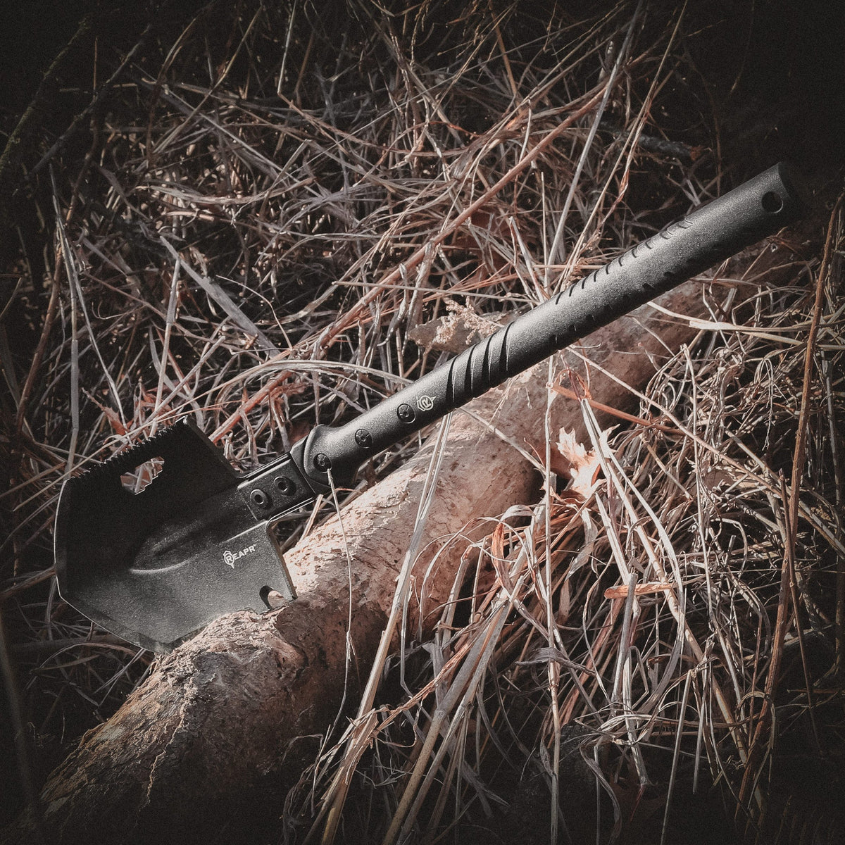 The REAPR 11021 TAC Survival Shovel is the ultimate survival tool shovel. This compact, space saving tool, features a 7 1/2″ stainless steel precision cast head (with a powder coat wrinkle finish) combining a saw edge, ripper, chopping edge and wrenches. www.moralepatches.com.au