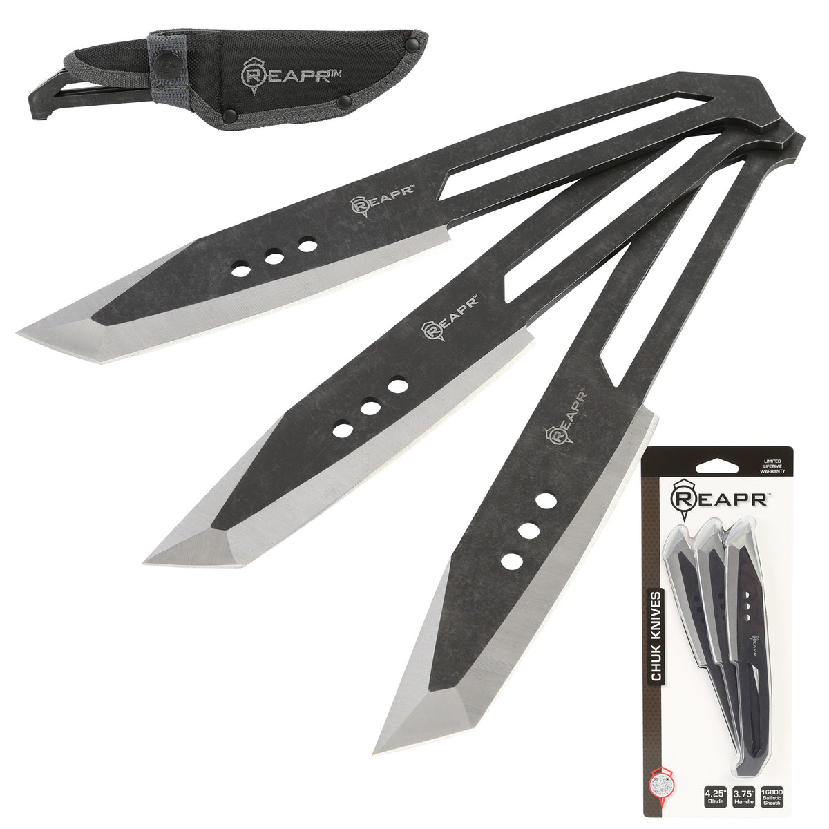Hit the bullseye every time with these perfectly-balanced throwers. The Reapr 3 Piece Chuk Knives set is ideal for camping, parties, barbecues, and other outdoor activities. www.moralepatches.com.au