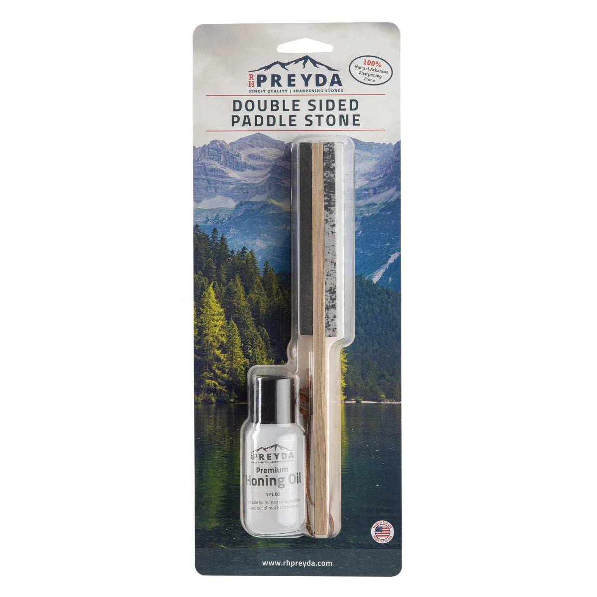 The RH Preyda Axe Sharpening Stone was designed specifically for the axe enthusiast. Paired down size, wooden handle grip and Soft Arkansas and Hard Black Arkansas stones allow for ultimate precision when sharpening your blade. www.moralepatches.com.au