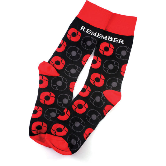 Wear these Remembrance Socks with pride and remember every day. This pair of woven cotton socks feature beautiful vibrant red poppies and combine comfort and remembrance every time you wear them. A wonderful gift for a loved one or for you, order your pair today. www.moralepatches.com.au