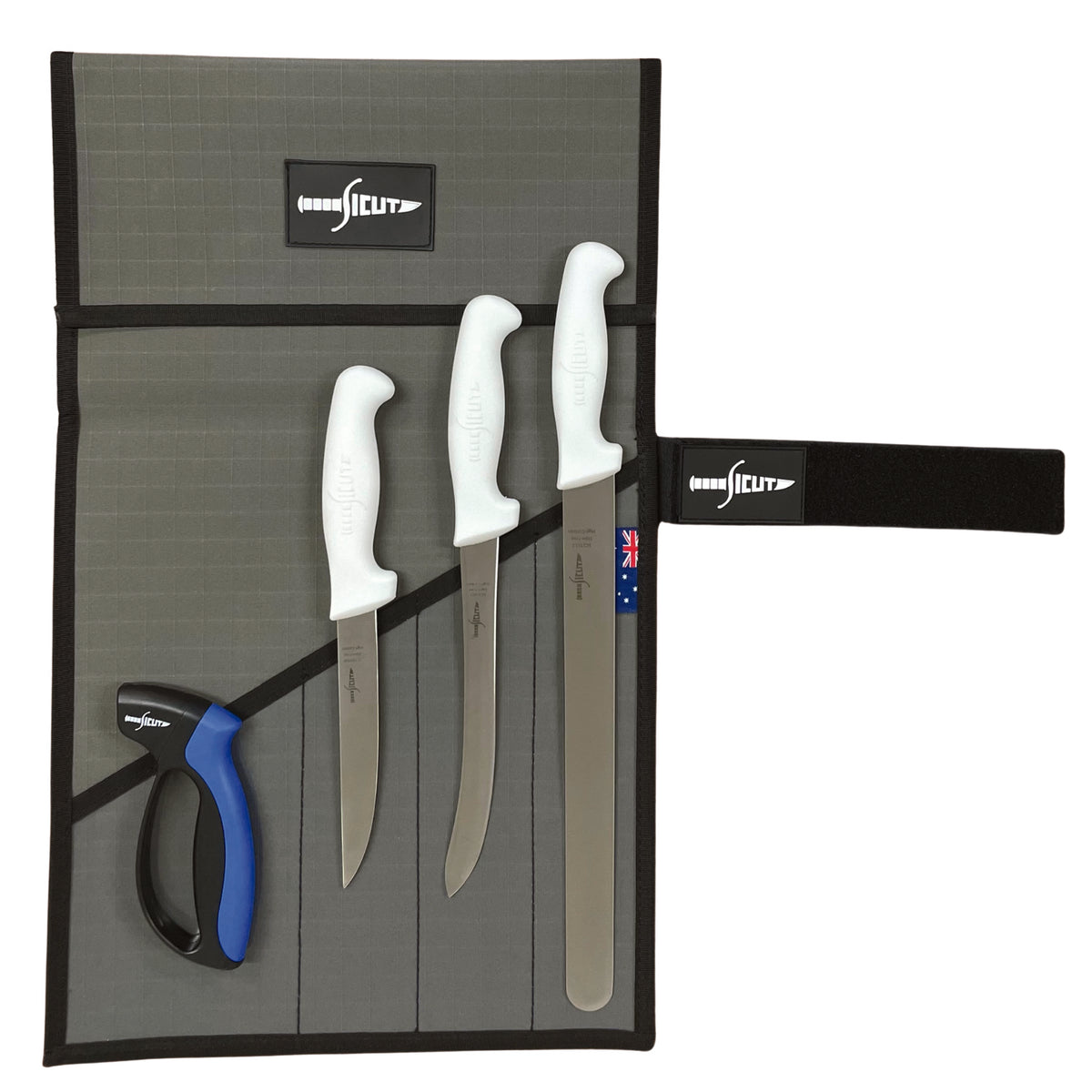 The&nbsp;Sicut JIFF Fish Knife Package&nbsp;is the ultimate setup for any angler or seafood processor. Whether you’re prepping a fresh catch on the boat or filleting at home, this kit has the right tools for the job. www.moralepatches.com.au