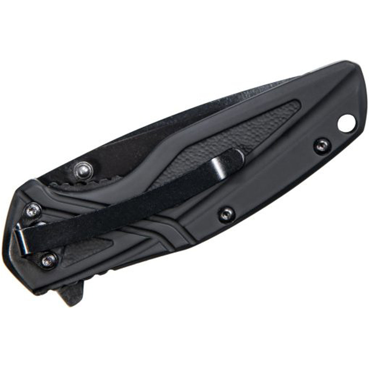 The Smith &amp; Wesson SW1101 folding knife features a 3″ 8Cr13MoV black oxide drop point blade that can be deployed via the flipper tab or dual thumb studs. 8Cr13MoV is a high-quality stainless steel similar in properties to AUS-8. www.moralepatches.com.au
