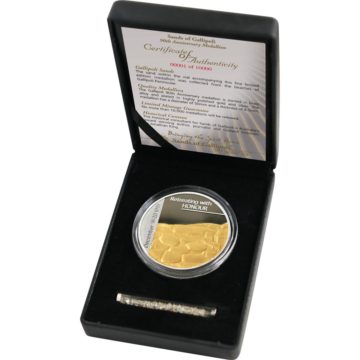 Each set comes with a vial of authentic Gallipoli sand and a numbered certificate of authenticity. Don't miss out on this limited edition release, with only 10,000 sets available. www.moralepatches.com.au
