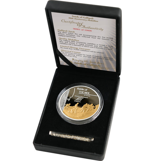 Each box includes a vial of authentic Gallipoli sand and a numbered certificate of authenticity. Don't miss your chance to own a piece of history, as only 10,000 sets of each individual medallion will be released. www.moralepatches.com.au