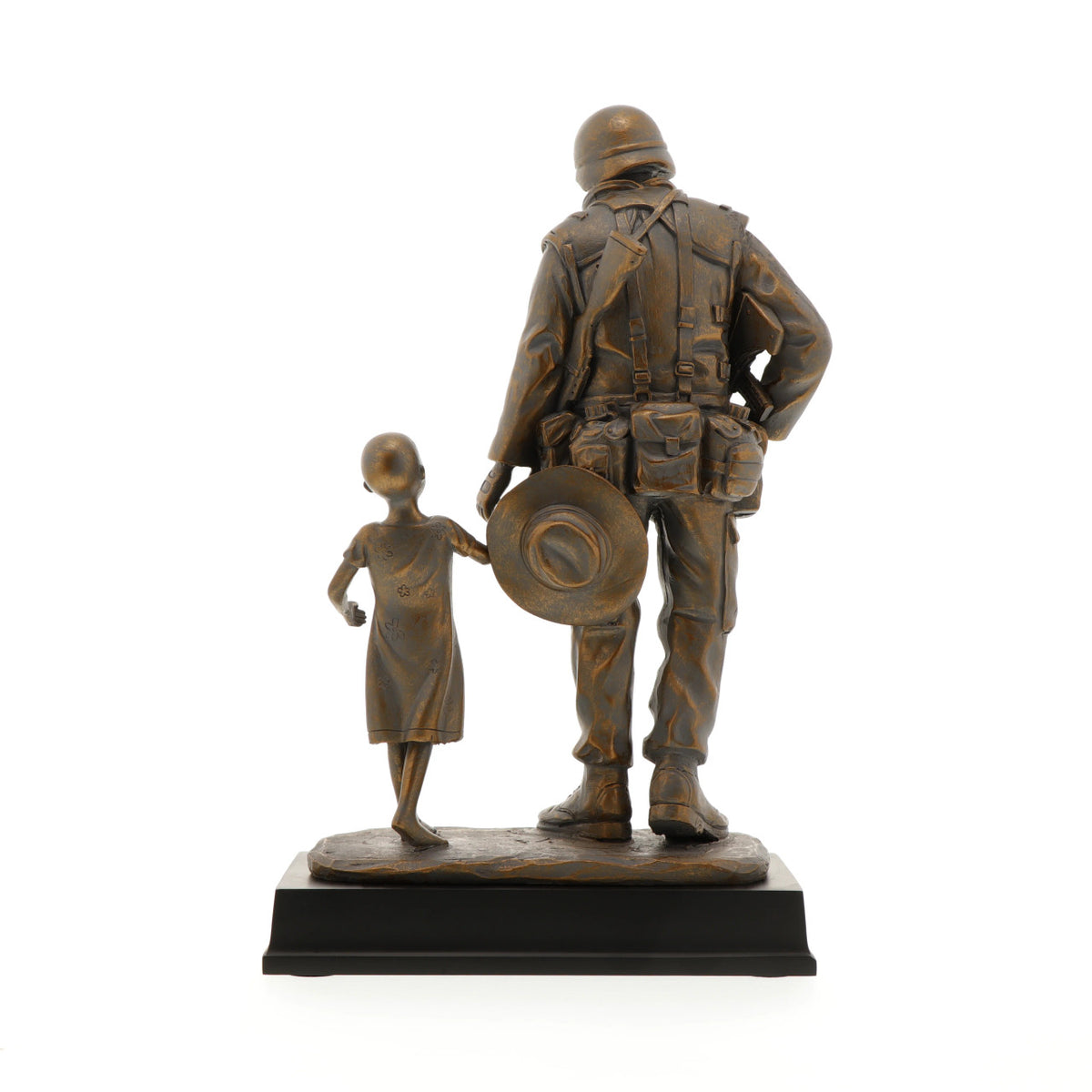 The Somalia Figurine is a sensational keepsake that pays tribute to the brave men and women who served our nation in Somalia. Inspired by Gary Ramage's iconic photograph, this figurine depicts a soldier helping a young girl, symbolizing the spirit of service and humanity. Standing at 30cm tall, this superb figurine is the perfect gift or collectable. www.moralepatches.com.au