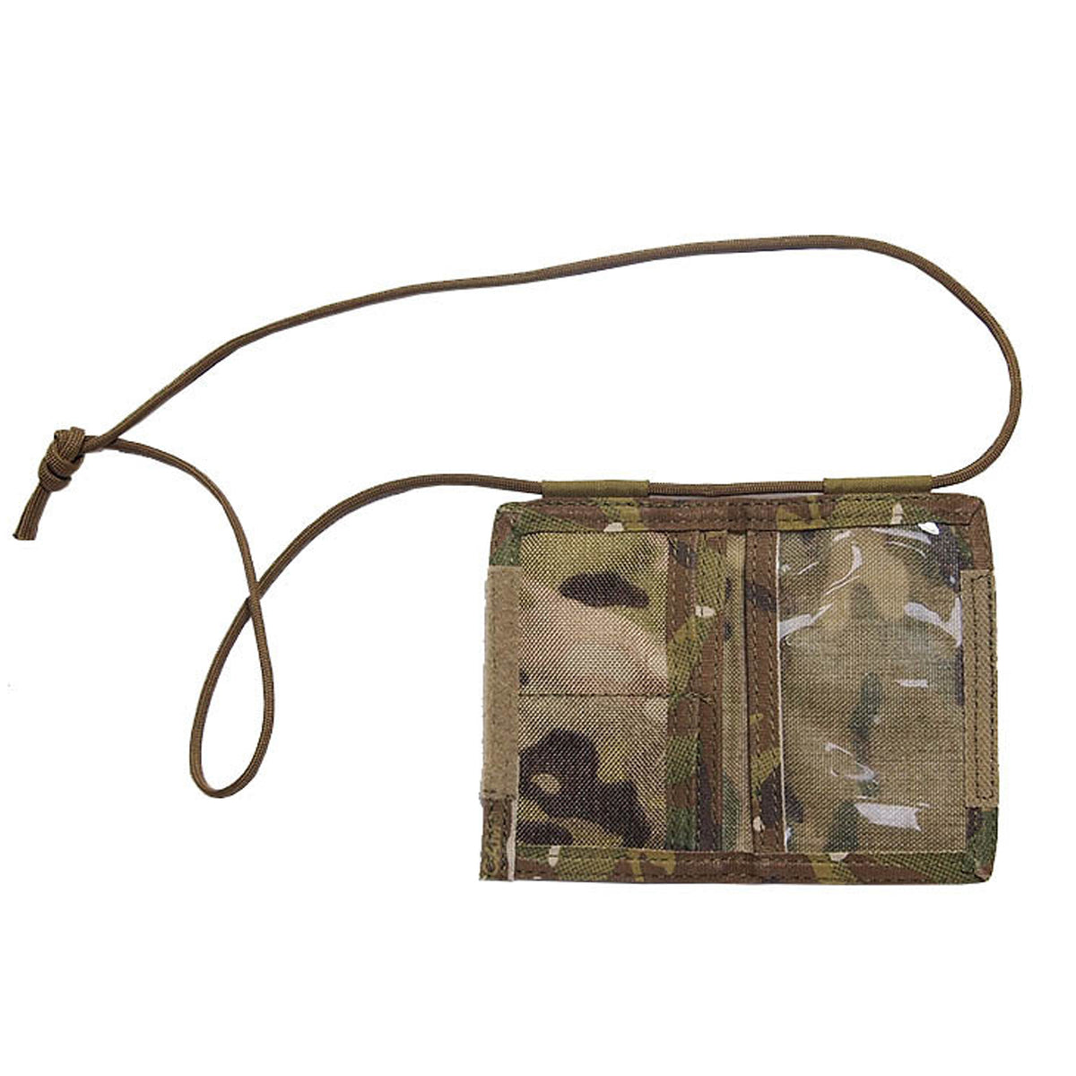 The original SORD folding ID holder with three ID windows, two on the outside and one on the inside with a separate coin and card slot. Velcro edge keeps it closed securely. 550 para-cord with opposable thumb knots for simple adjustment. www.moralepatches.com.au