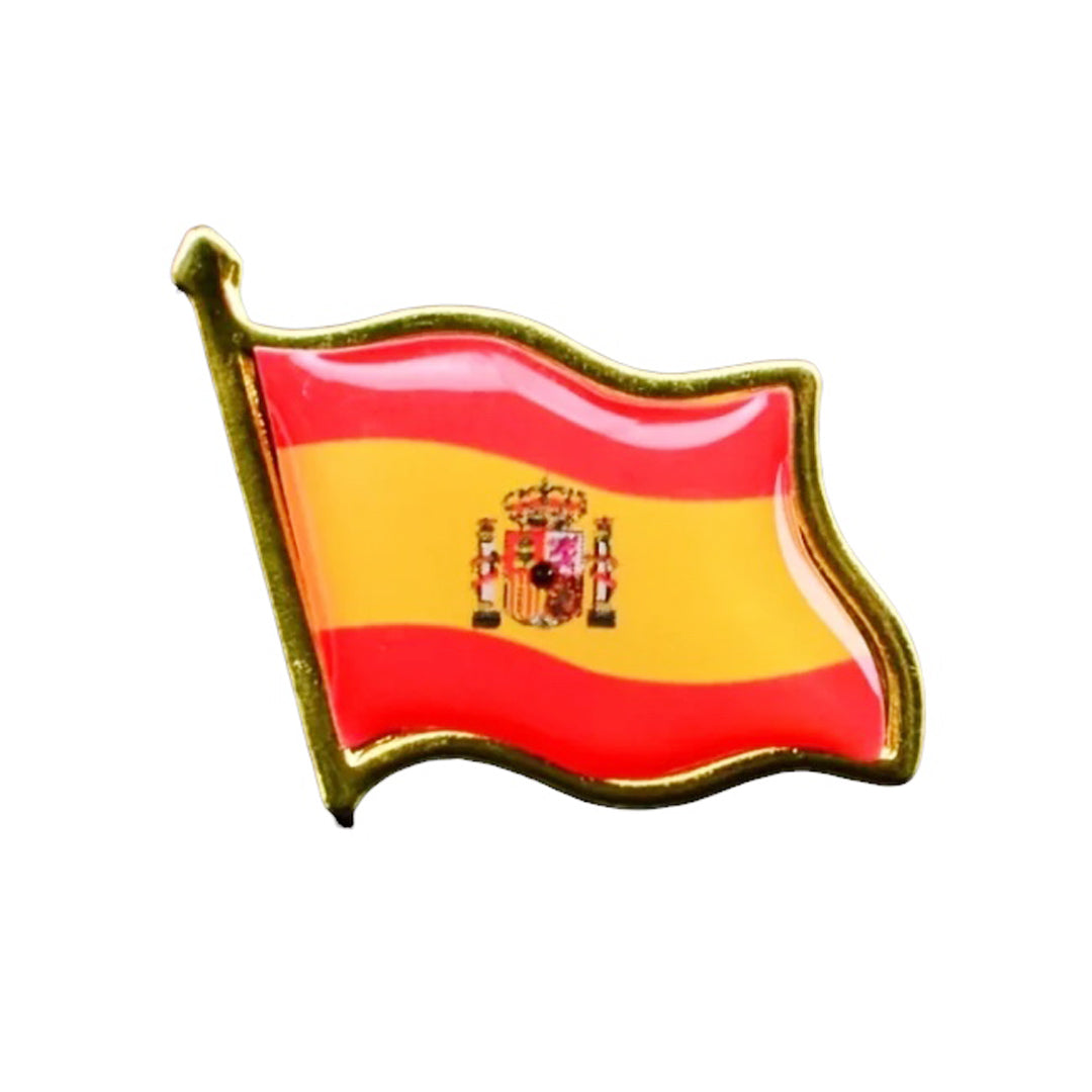 This gold-plated, enamel-filled lapel pin allows you to proudly display the Spanish flag while honouring all those who have served or are currently serving in all theatres of war and peacekeeping efforts. Featuring the Spanish Flag, it symbolises both national pride and remembrance. www.moralepatches.com.au