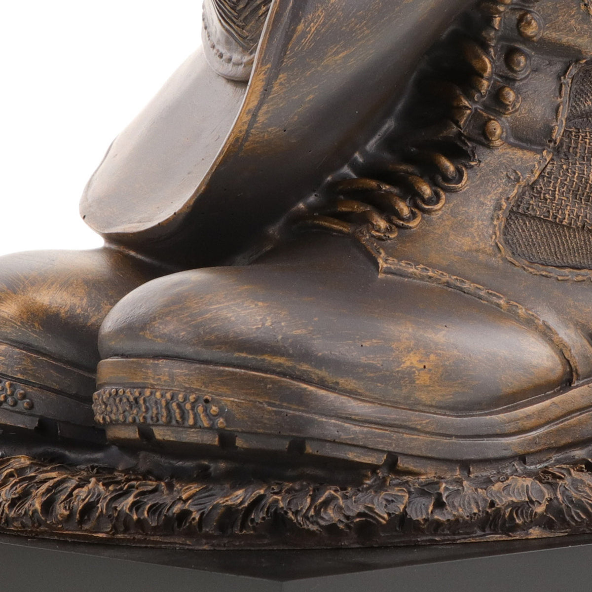 The Master Creations Stand Down Figurine is the perfect present for serving members or veterans. This cold-cast bronze figurine mounted on a wooden block depicts a soldier's slouch hat placed on his combat boots at the end of a long day. This versatile piece can be used as bookends, trophies and will make a great farewell gift. A timeless piece to evoke emotions and discussion. www.moralepatches.com.au