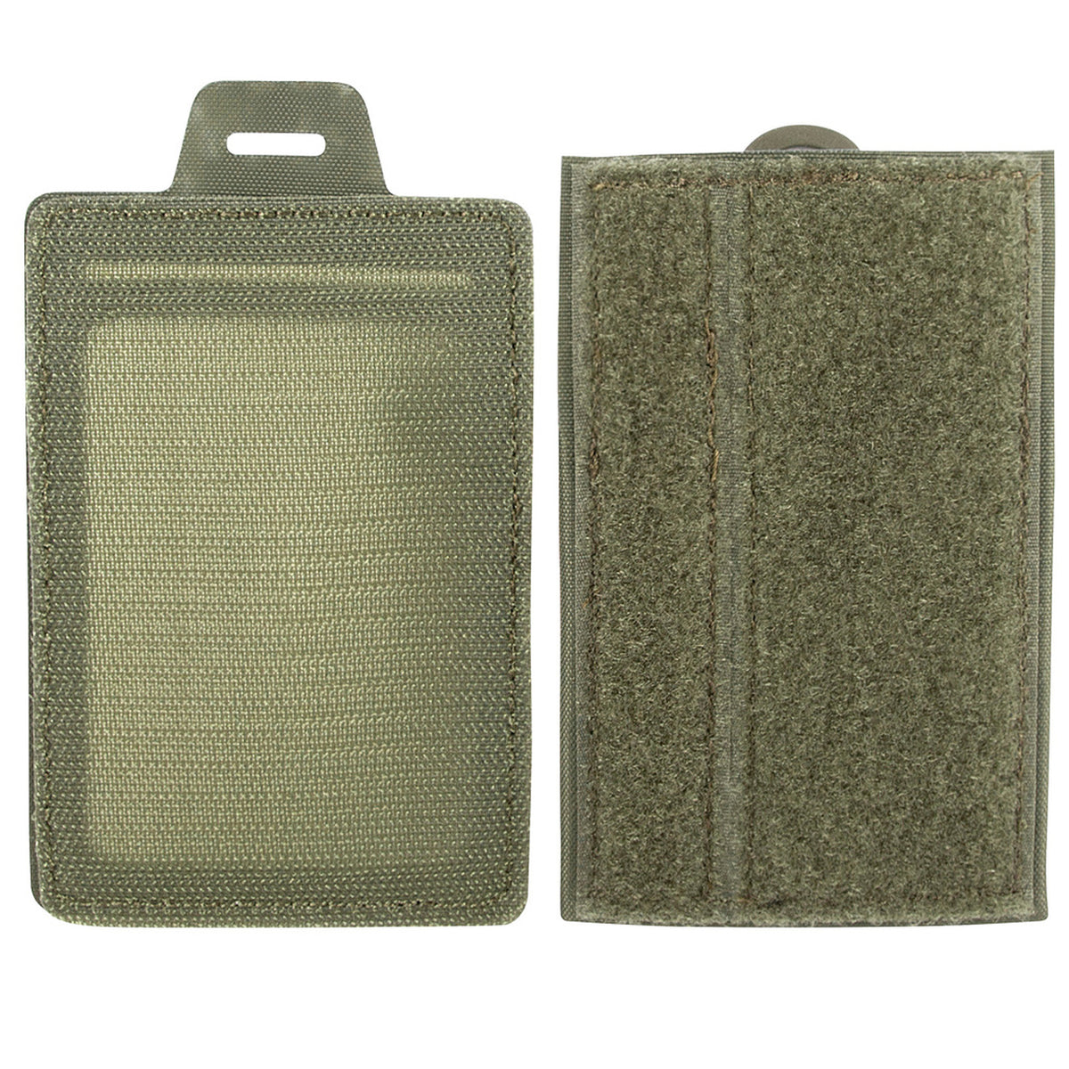 The durable ID shell is perfect for cards, pens, and other essentials! Easily clip it on when you need it and take it off just as quickly--it even functions as a handy patch. It's the perfect companion for any of life's adventures. www.moralepatches.com.au olive taken apart