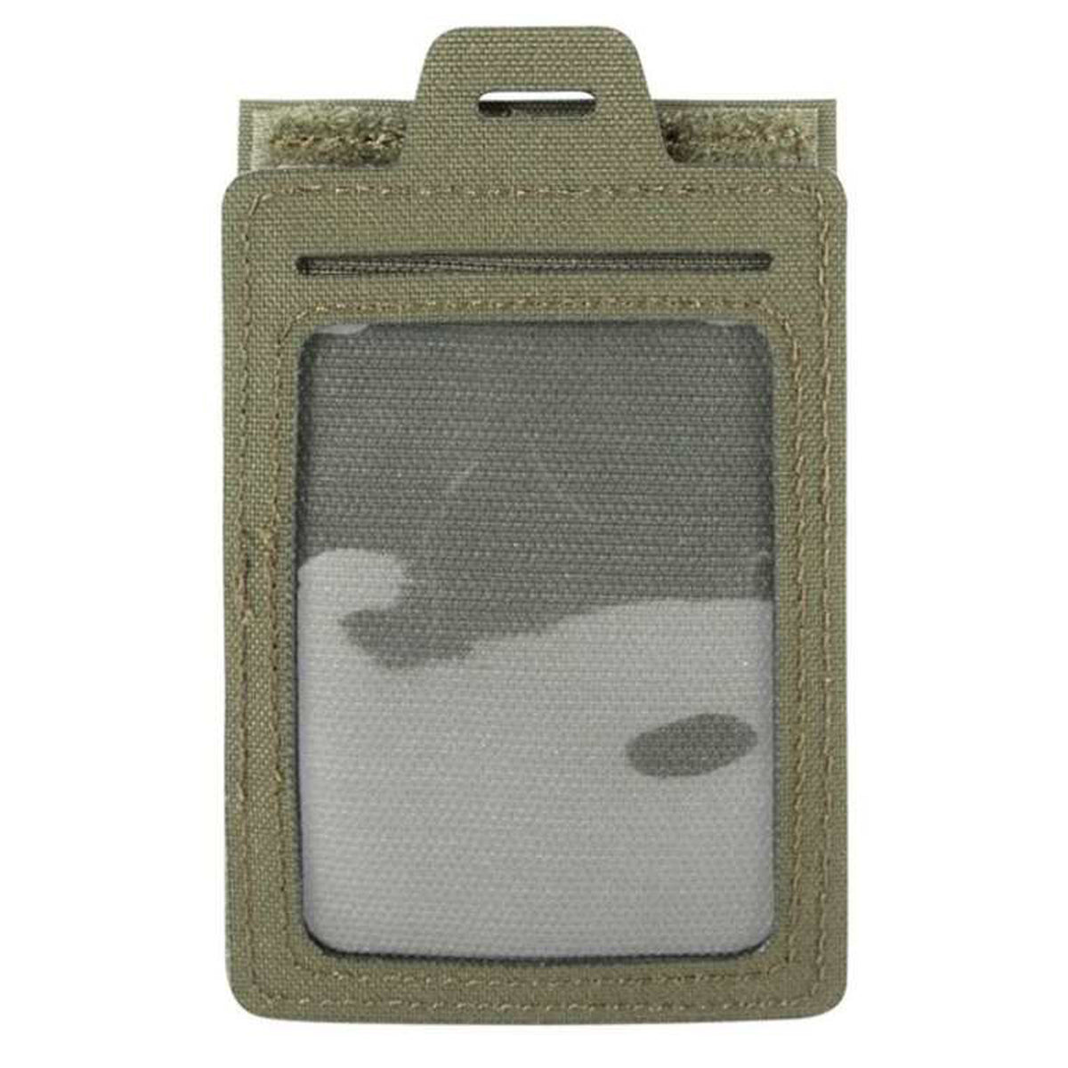 The durable ID shell is perfect for cards, pens, and other essentials! Easily clip it on when you need it and take it off just as quickly--it even functions as a handy patch. It's the perfect companion for any of life's adventures. www.moralepatches.com.au olive front