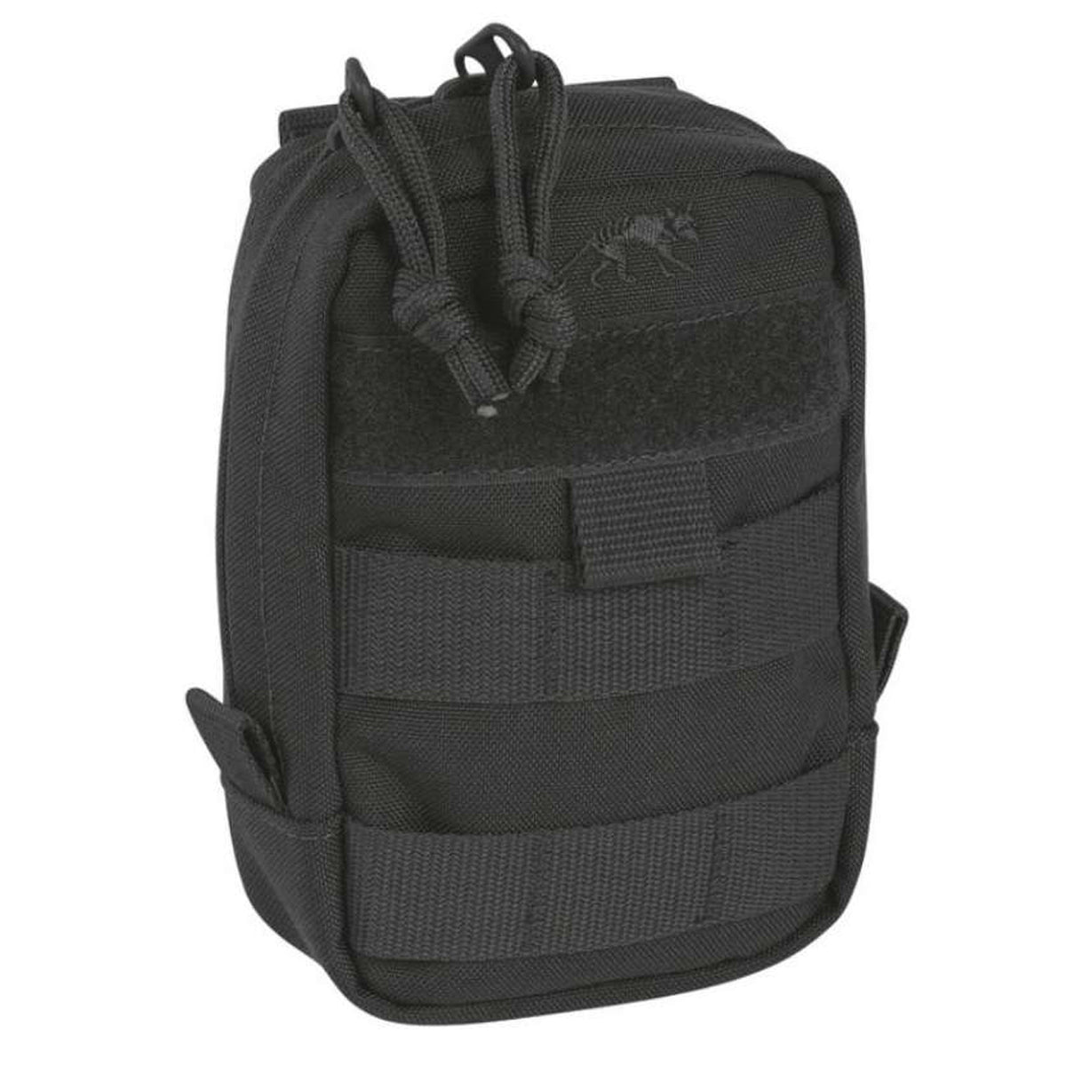Discover the tactical pouch 1 vertical with MOLLE compatibility, a generously wide zippered entrance, and velcro panels for personalized identification. Keep your gear secure and always know who it belongs to! www.moralepatches.com.au black front