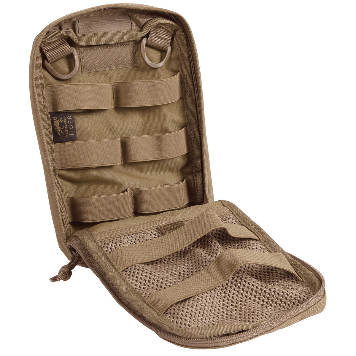 Take your tactical game to the next level with the Tasmanian Tiger Tactical Pouch 7! Ideal for adding extra gear, first aid supplies, communication devices and more - this universal accessory pouch is a must-have. Outfit yourself with confidence. www.moralepatches.com.au coyote open view