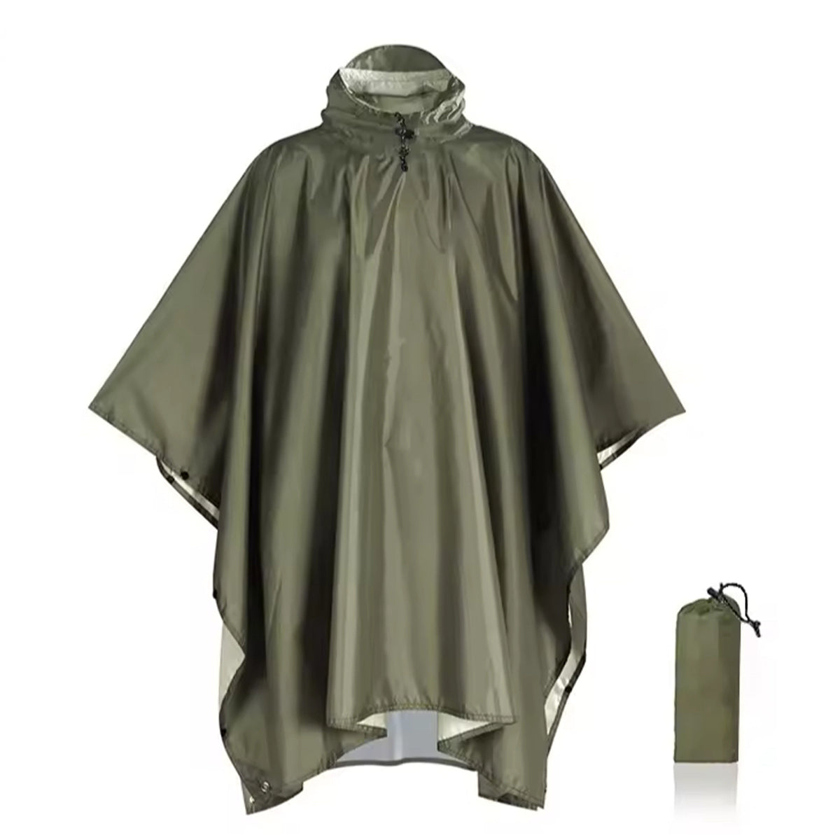 Tactical 3 in 1 Ripstop Nylon Poncho OD Green