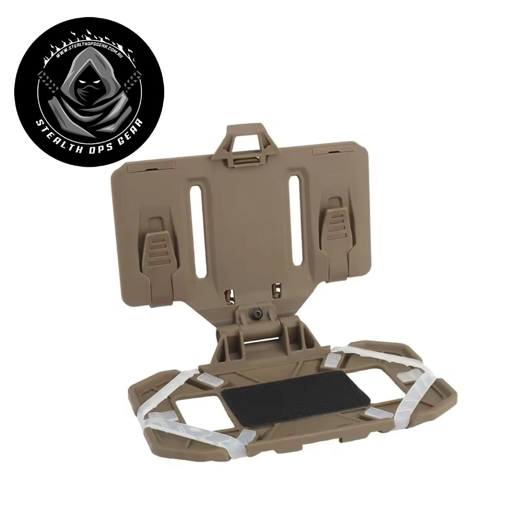 Crafted to hold devices measuring up to 8 x 16 x 2 cm, this board guarantees a secure fit for your gear. It easily mounts onto 4×3 MOLLE systems and is compatible with all MOLLE tactical equipment, making it an essential part of your setup. Featuring a folding fixed buckle, it folds compactly for convenient storage and transport whenever you need. www.moralepatches.com.au