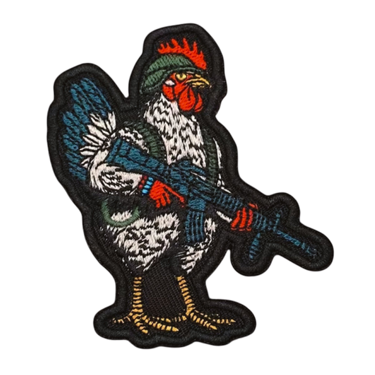 Tactical Rooster Morale Patch Velcro Backed, measuring 7.5x6.5cm, is a striking and durable addition to personalize your gear with style and toughness. Crafted with high-quality embroidery, this patch features a versatile pattern that blends seamlessly with various tactical and outdoor equipment. www.moralepatches.com.au