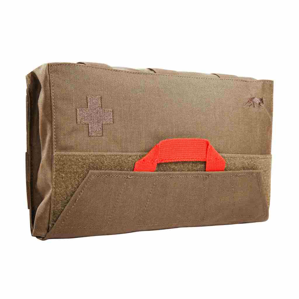 First aid pouch with quick-access system. The panel for individual loading can simply be lifted out. www.moralepatches.com.au