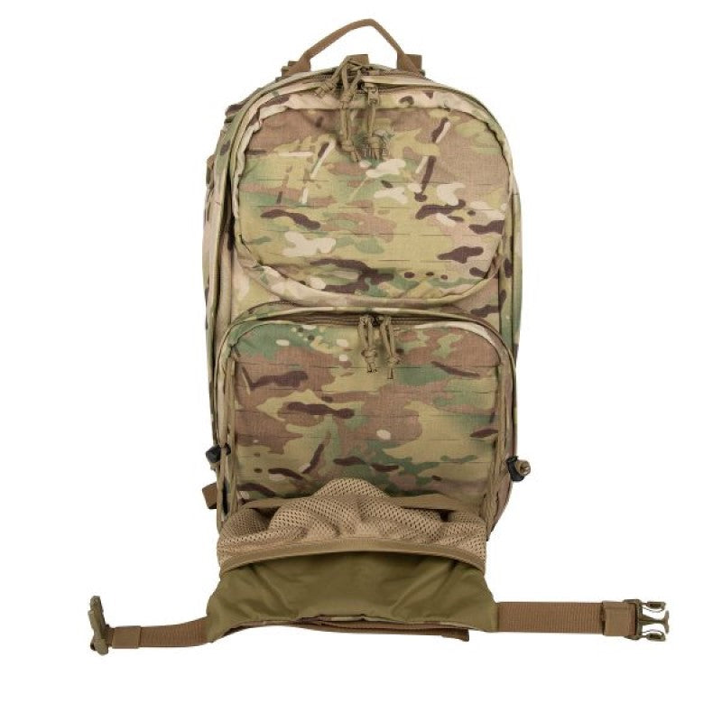 The Tasmanian Tiger Modular Radio Pack Multicam features exterior pouches and a front flap with a zippered pocket. The included removable hip belt can also double as a Warrior Belt, while the radio holder can be easily adjusted for height and width. Top zippered openings provide quick access, while the shoulder straps include cable guides and ports. www.moralepatches.com.au