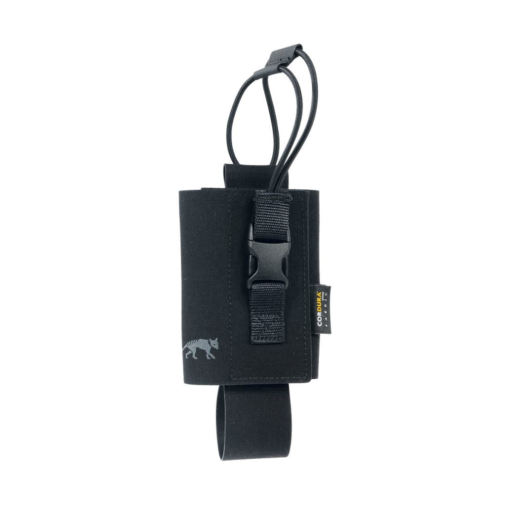 Size-adjustable holster for radios of all kinds. With hook-and-loop fastening tape. www.moralepatches.com.au