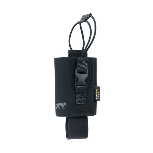 Size-adjustable holster for radios of all kinds. With hook-and-loop fastening tape. www.moralepatches.com.au