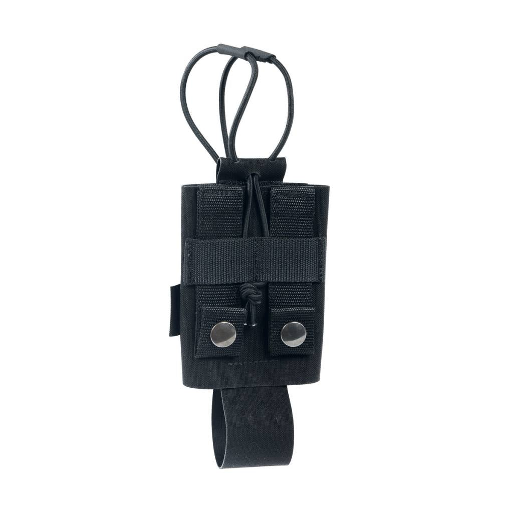 Size-adjustable holster for radios of all kinds. With hook-and-loop fastening tape. www.moralepatches.com.au