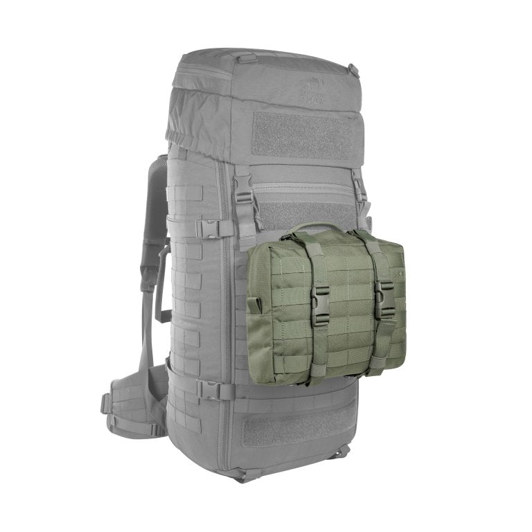Large accessory and lid pouch. The TT Tac Pouch 10 MKII is designed as a MOLLE affixed pouch for the TT Base Pack 52 and TT Base Pack 75, though can also be used with other backpacks or as a large hip pouch. Twin compression straps contain goods in transit, and a MOLLE front provides adaptability. www.moralepatches.com.au