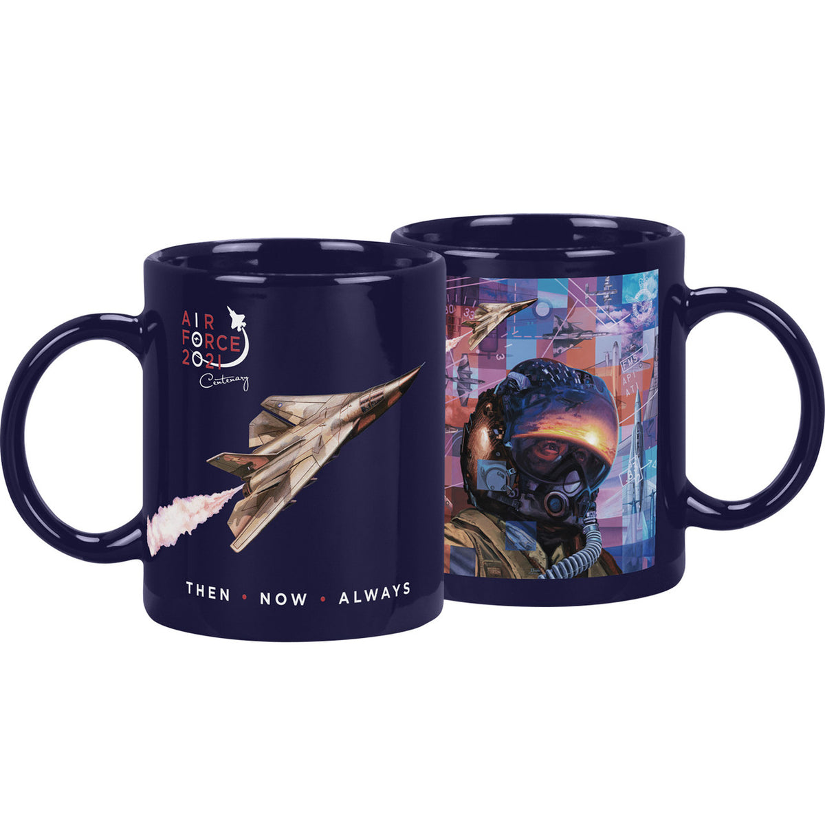 Introducing a collection of four limited edition coffee mugs featuring excerpts from the stunning artwork by Drew Harrison, commemorating the past 100 years of the Air Force. www.moralepatches.com.au