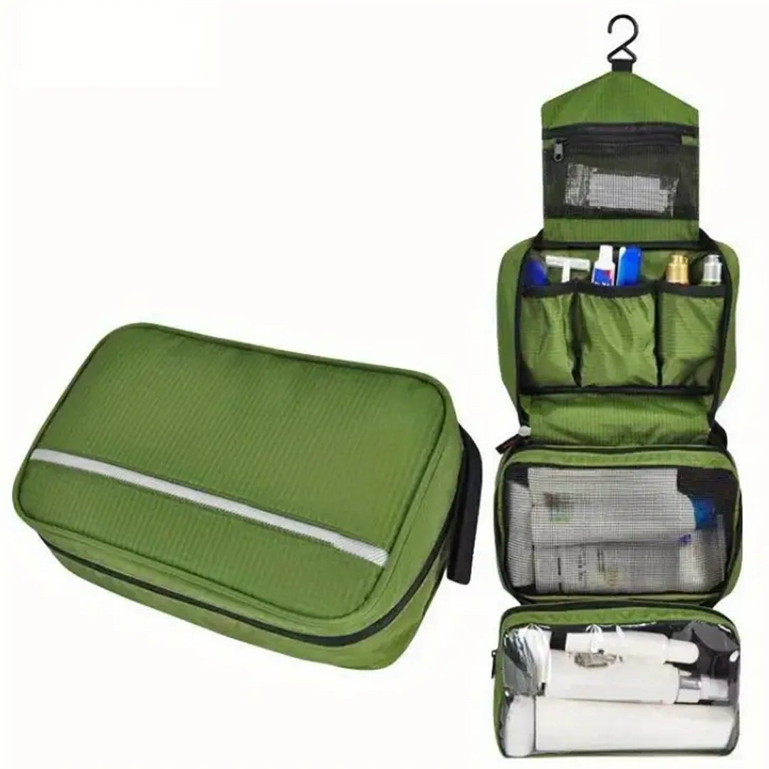 The Hanging Green Toiletry Bag is essential for travellers, campers, and military personnel alike. Crafted from oxenford cloth, it offers a sturdy and stylish way to organize your toiletries and accessories. www.moralepatches.com.au